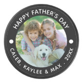 Happy Fathers Day Foto van je kleurenhandje Hockey Puck (Voorkant)