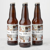 Happy Fathers day-fotocollage Bier Etiket (Flessen)