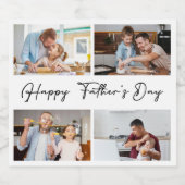 Happy Fathers day-fotocollage Bier Etiket (Enkel label)