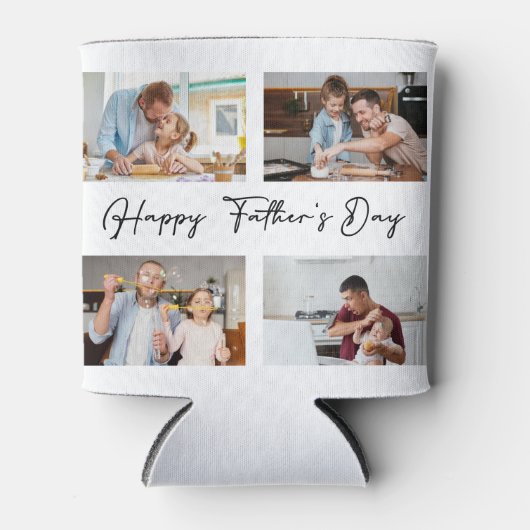 Happy Fathers day-fotocollage Blikjeskoeler (Voorkant)