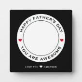 Happy Fathers Day Fototekst Harart Rood terug Fotoplaat (Voorkant)