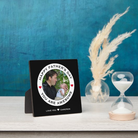 Happy Fathers Day Fototekst Harart Rood terug Fotoplaat (Insitu)