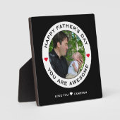 Happy Fathers Day Fototekst Harart Rood terug Fotoplaat (Voorkant)