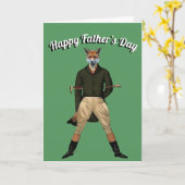 Happy Fathers Day Fox Hunting Hunter Kaart (Gele Bloem)