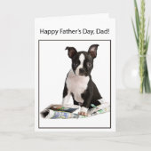 Happy Father's Day from Boston Terrier Dog, to Dad Kaart (Voorkant)