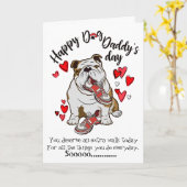 Happy Father's Day from your Bulldog Dog Card Kaart (Gele Bloem)
