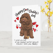 Happy Father's Day from your Labradoodle Dog Kaart (Gele Bloem)