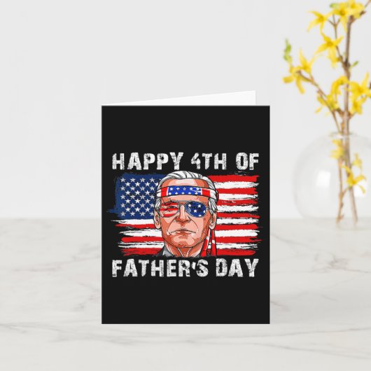 Happy Fathers Day Funny Joe Biden Onafhankelijkhei Kaart (Gele Bloem)