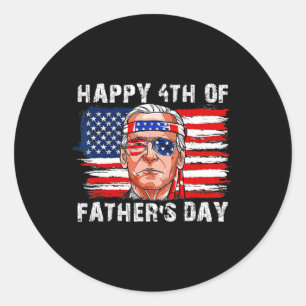 Happy Fathers Day Funny Joe Biden Onafhankelijkhei Ronde Sticker