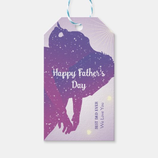 Happy Father's Day Galaxy Gift Label Cadeaulabel (Voorkant)