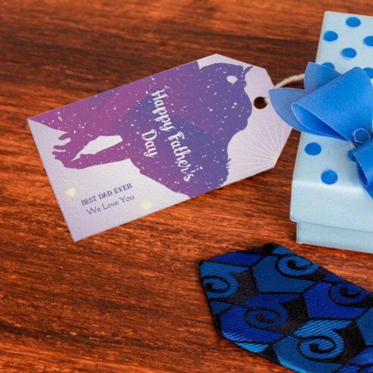 Happy Father's Day Galaxy Gift Label Cadeaulabel