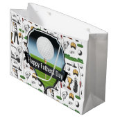 Happy Fathers Day Golfer Groot Cadeauzakje (Voorkant Gekanteld)