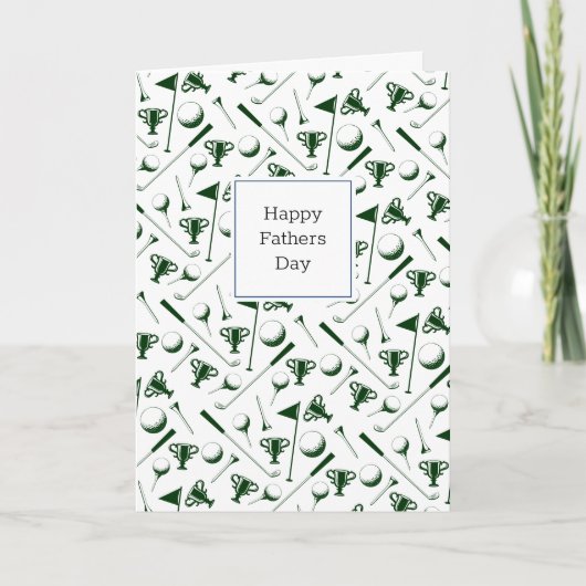 Happy Fathers Day Golfing Eigen bericht toevoegen Kaart (Voorkant)