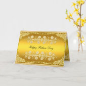 "Happy Fathers Day" goud Kaart (Gele Bloem)