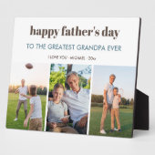 Happy Fathers Day Grandpa 3 Aangepast fotocollage Fotoplaat (Zijkant)