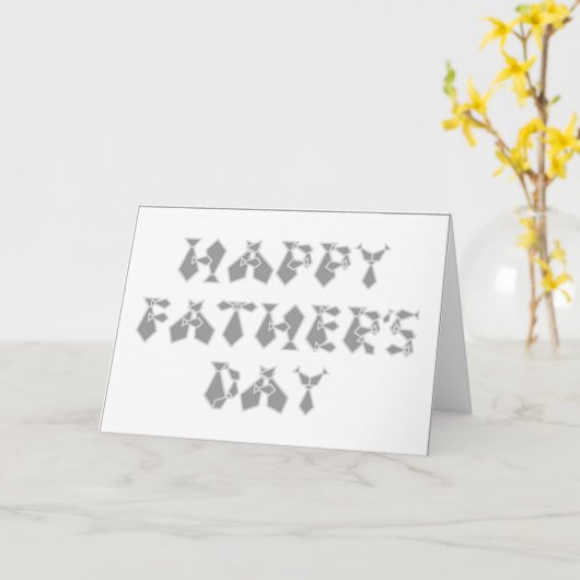 Happy Father's Day Gray Filled In Tie Font Letters Kaart (Gele Bloem)