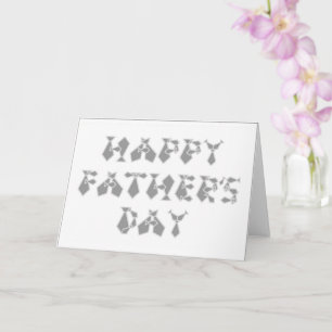 Happy Father's Day Gray Filled In Tie Font Letters Kaart