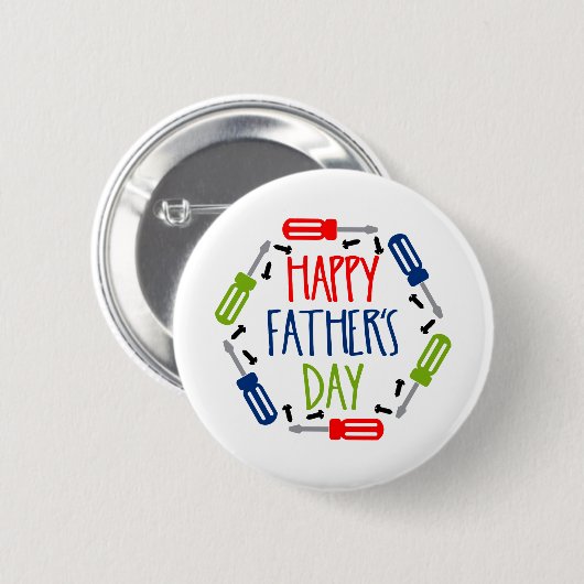Happy Fathers Day Greatest Dad Gift Ronde Button 5,7 Cm (Voorkant /achterkant)