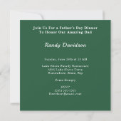 Happy Fathers Day Green Argyle Dinner Party Kaart (Achterkant)
