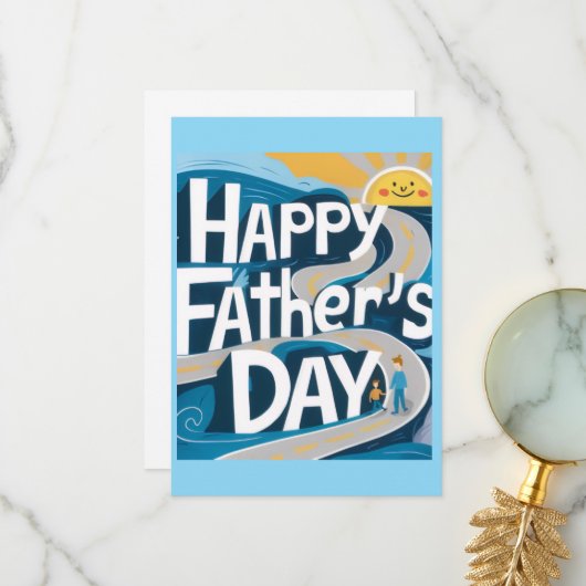 Happy Father's Day Greeting Card Bedankkaart (Voorkant / Achterkant in situ)