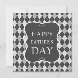 Happy Fathers Day Grey Shades Argyle Dinner Party Kaart