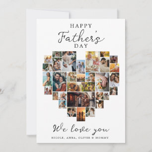 Happy Father's Day Heart Foto Collage Familie Lief