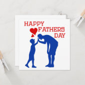 Happy Fathers Day High Five Love Heart Kaart (Voorkant / Achterkant in situ)