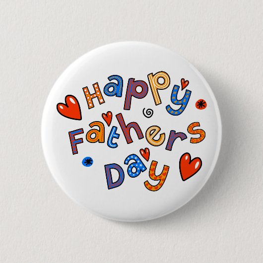 Happy Fathers Day Holiday Tekst Ronde Button 5,7 Cm (Voorkant)