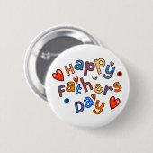 Happy Fathers Day Holiday Tekst Ronde Button 5,7 Cm (Voorkant /achterkant)