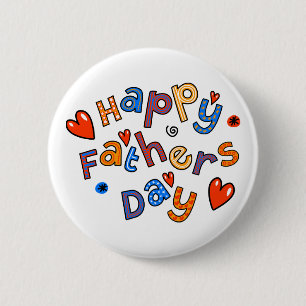 Happy Fathers Day Holiday Tekst Ronde Button 5,7 Cm
