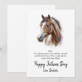Happy Fathers Day Horse Foto Feestdagenkaart (Voorkant / Achterkant)