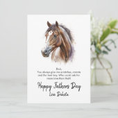 Happy Fathers Day Horse Foto Feestdagenkaart (Staand voorkant)