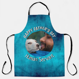 Happy Fathers Day Human Servant Custom Blue Grunge Schort