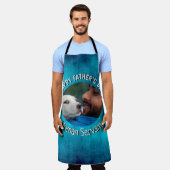 Happy Fathers Day Human Servant Custom Blue Grunge Schort (Gedragen)