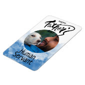 Happy Fathers Day Human Servant Custom Blue Magneet (Linkerzijde)