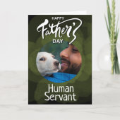 Happy Fathers Day Human Servant Custom Green Bedankkaart (Voorkant)