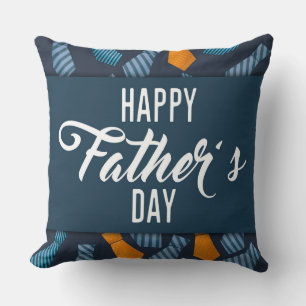 Happy Fathers Day Kleurrijke Stropdassen Wit Emble Kussen