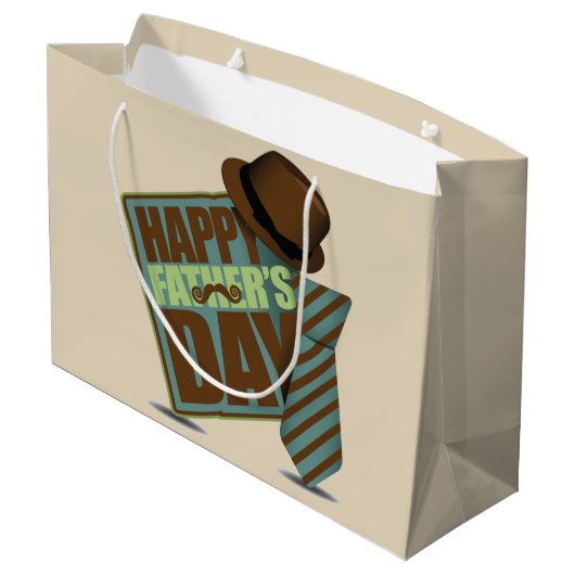 Happy Fathers Day Large Cadeautasje (Achterkant Gekanteld)