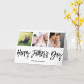 Happy Fathers Day Love Pap Moderne Photo Collage Kaart (Gele Bloem)