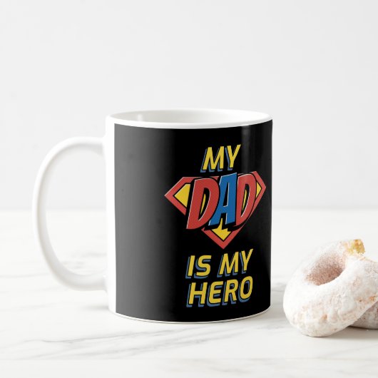 Happy Fathers Day Mijn vader is mijn Hero Koffiemok (Met donut)