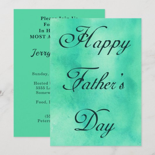 Happy Fathers Day Mint Green Summer Picnic Kaart (Voorkant / Achterkant)