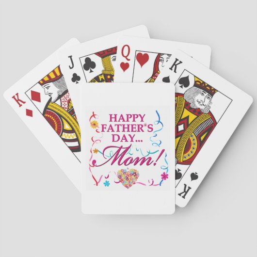 Happy Fathers Day Mom Playing Cards Pokerkaarten (Achterkant)