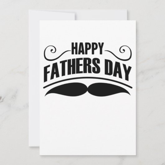 Happy Fathers Day Mustache Feestdagenkaart (Voorkant)