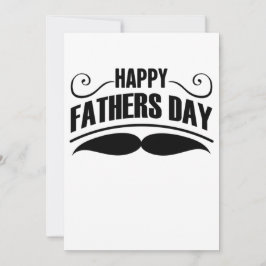 Happy Fathers Day Mustache Feestdagenkaart