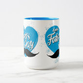 Happy Fathers Day Mustache Tweekleurige Koffiemok (Center)