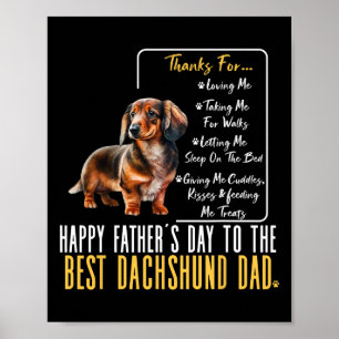 Happy Fathers Day naar de beste teckel papa - Dach Poster