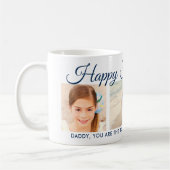 Happy Fathers Day Navy Script Photo Collage Koffiemok (Links)