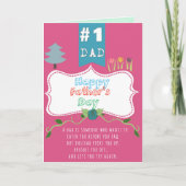 Happy Fathers Day No.1 Pap Wenskaart Kaart (Voorkant)