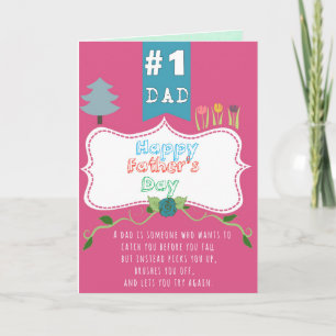 Happy Fathers Day No.1 Pap Wenskaart Kaart