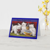 Happy Fathers Day Ondeugende Kittens Kaart (Gele Bloem)